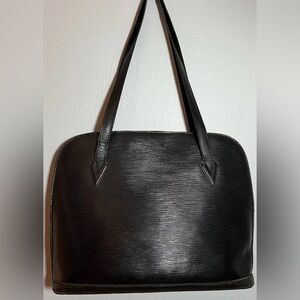 LV Louis Vuitton Black Epi Lussac Shoulder Tote bag - authentic